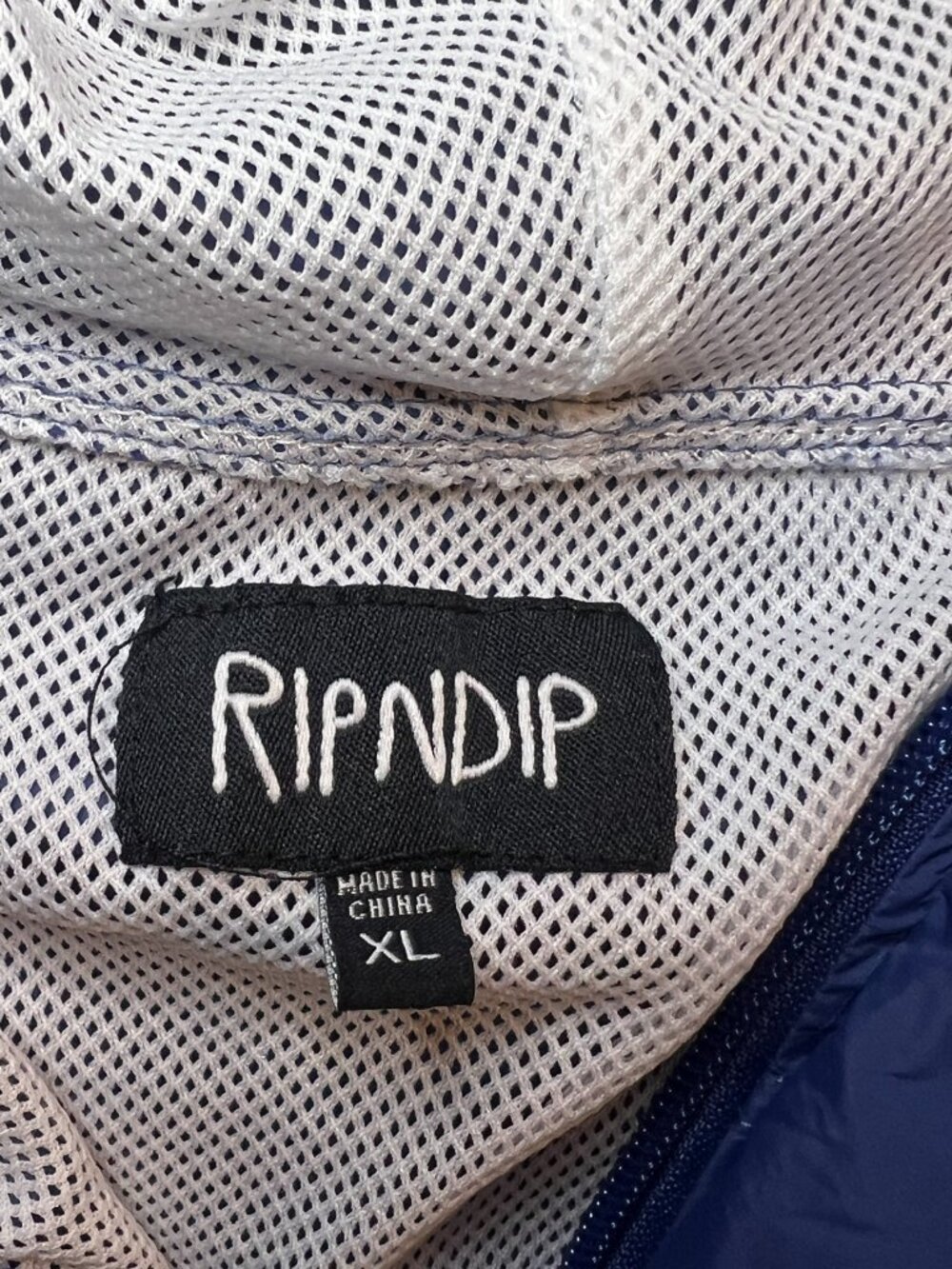 RIPNDIP Lord Nermal Windbreaker Mens XL Blue Smiley Cat Anorak Skate Jacket Y2K - Picture 6 of 15